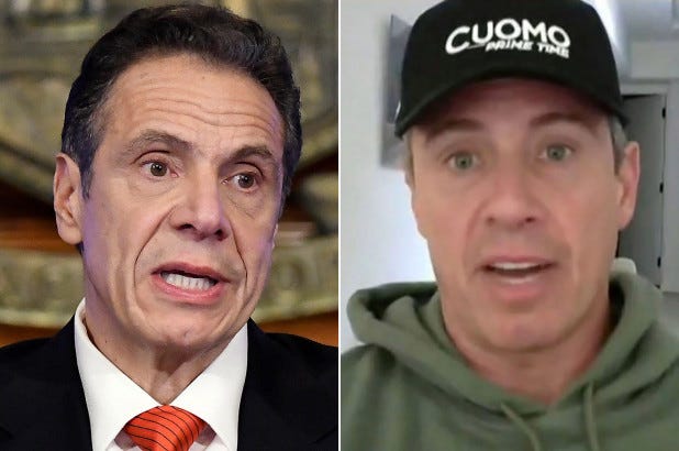 NY Governor Andrew Cuomo and CNN anchor Chris Cuomo