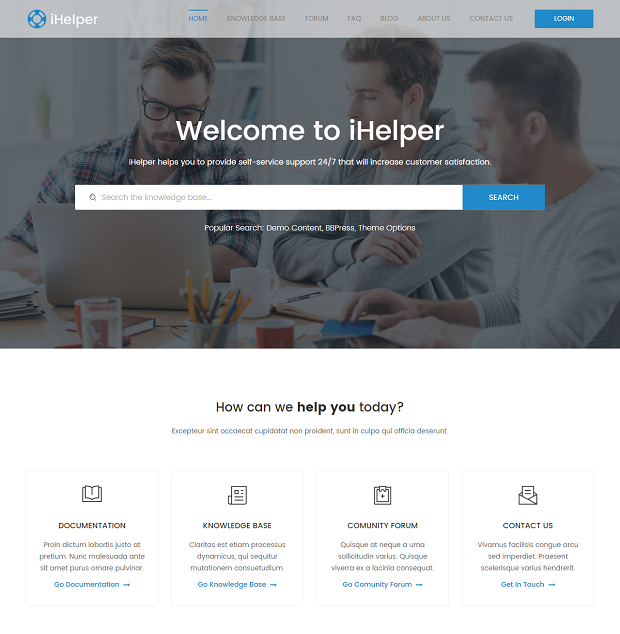 iHelper - Helpdesk and Knowledge Base HTML Template