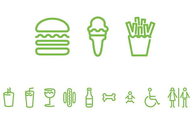 Shake Shack icons via Pentagram