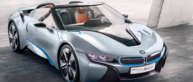 The i8 is one of two carbon-bodied models planned for the immediate future