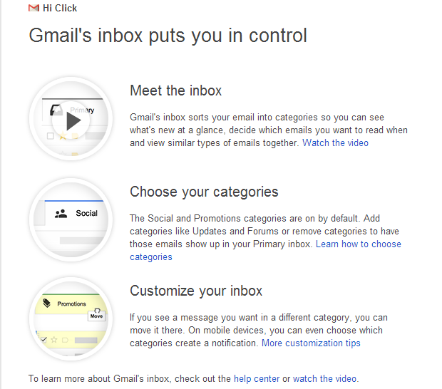 Gmail Welcome Mail 1