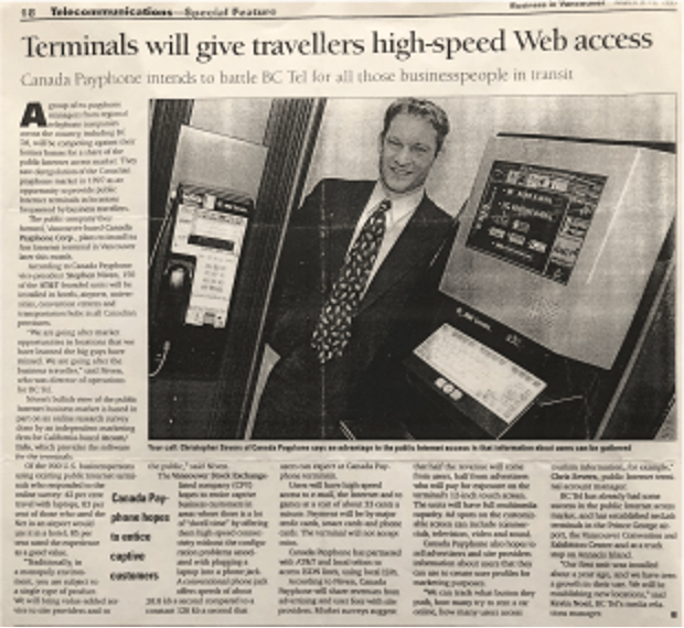 Newly Emerging Web Kiosks Make the News! (Business In Vancouver)