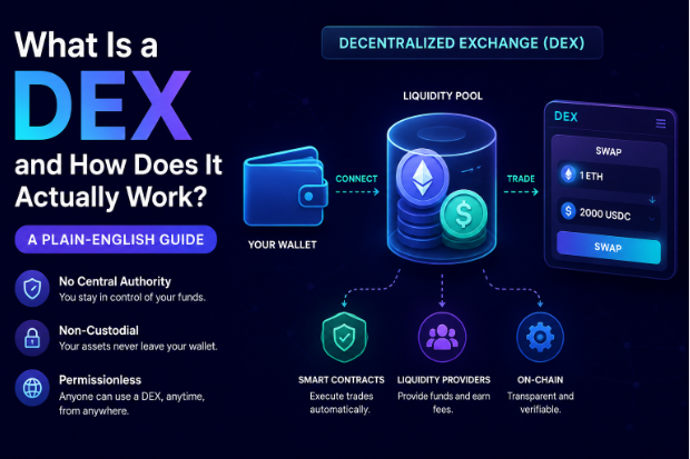 What Is a DEX and How Does It Actually Work? A Plain-English Guide