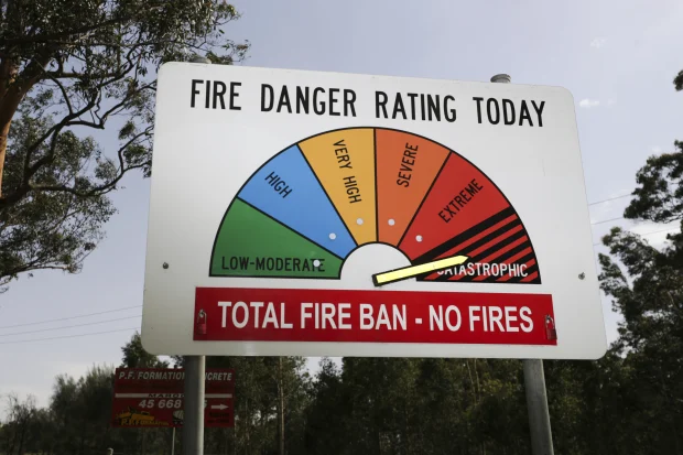 Fire danger rating today is catastrophic