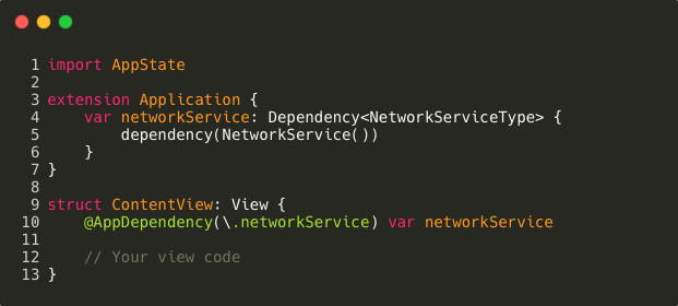 Example of Dependency Injection