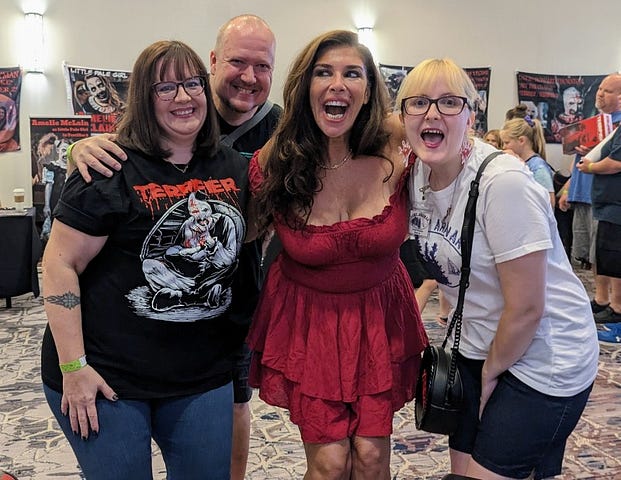 The author and her family with actress Felissa Rose.