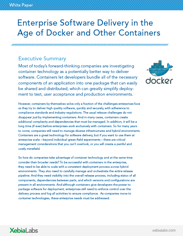 Enterprise Software Delivery in the Age of Docker and Other Containers