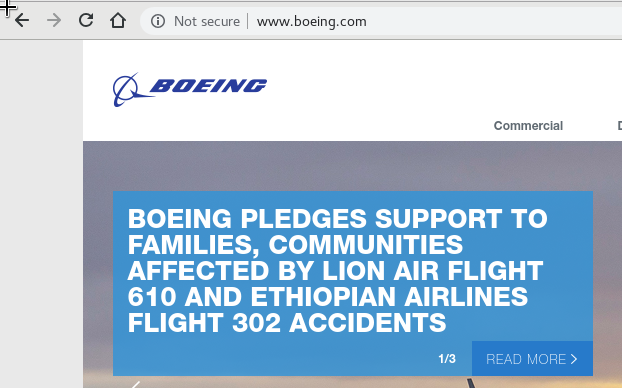 Boeing fails to enforce TLS on their corporate website