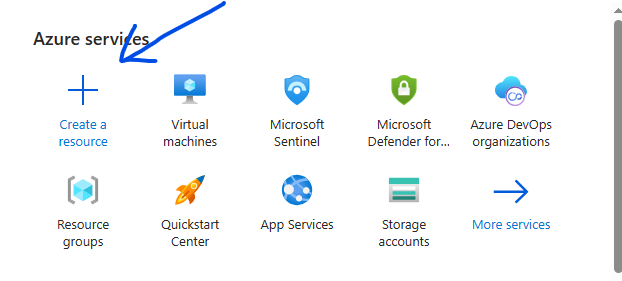 In your azure portal look for the create a resource icon