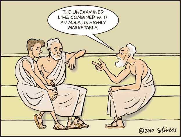 Ancient Roman wisdom, cartoon.