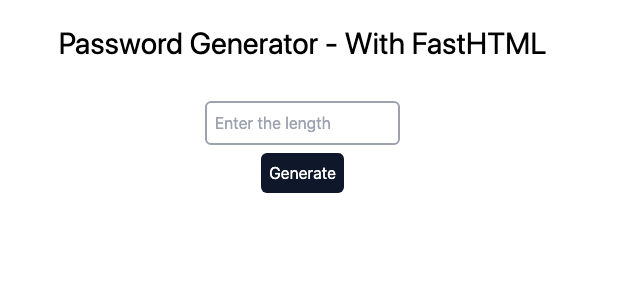 Building a Simple Password Generator with FastHTML