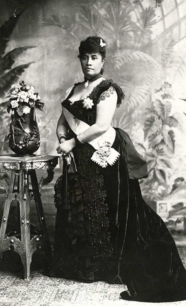 Black and white photo of Liliuokalani.