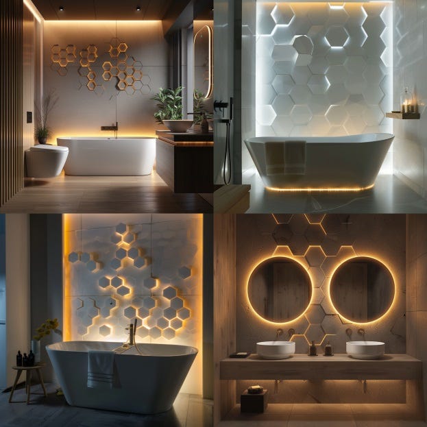 Bathroom Honeycomb LED Lighting