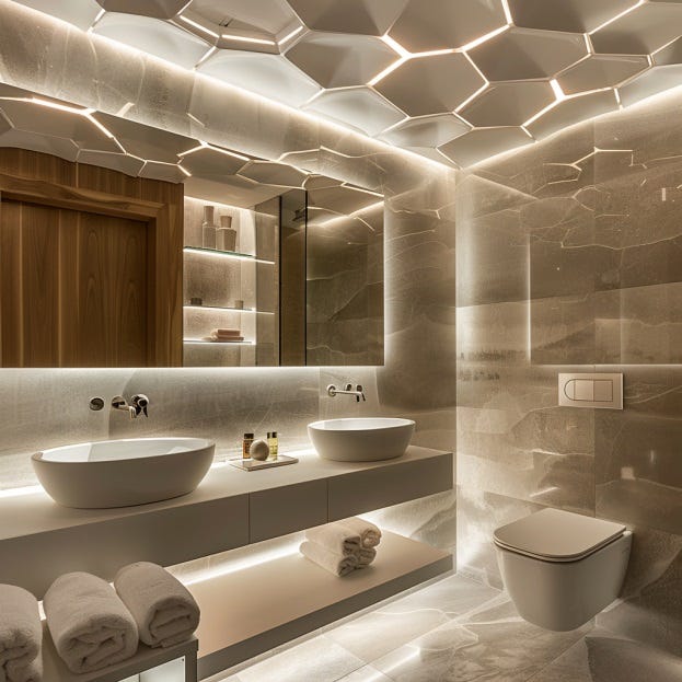 Bathroom Honeycomb LED Lighting