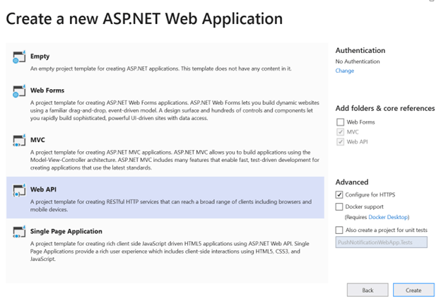 Create a new ASP.NET Web App