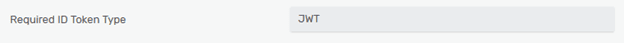 Screenshot of the Required ID Token Type set to “JWT”