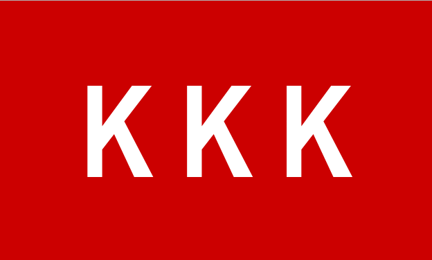 Flag of the Katipunan, a red field emblazoned with three letter k’s