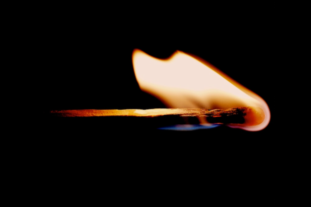 A lit matchstick