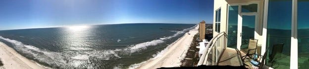 Panoramic view of Panama City Beach from Aqua Resort