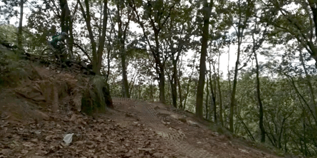 Short video of a mountain biker.
