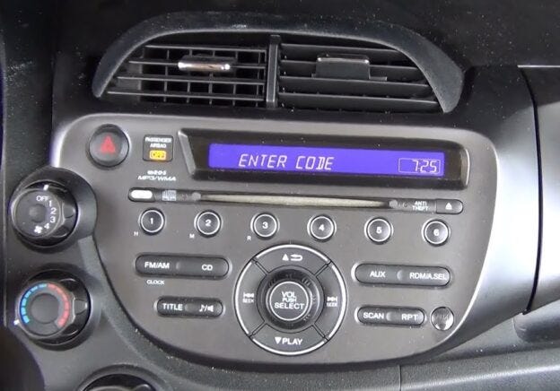 Código de Radio para el Honda Civic 2007