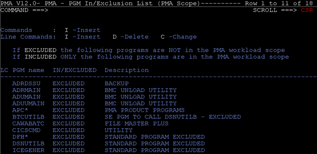 PMA Program Exclusion Panel with Utility and vendor program list
