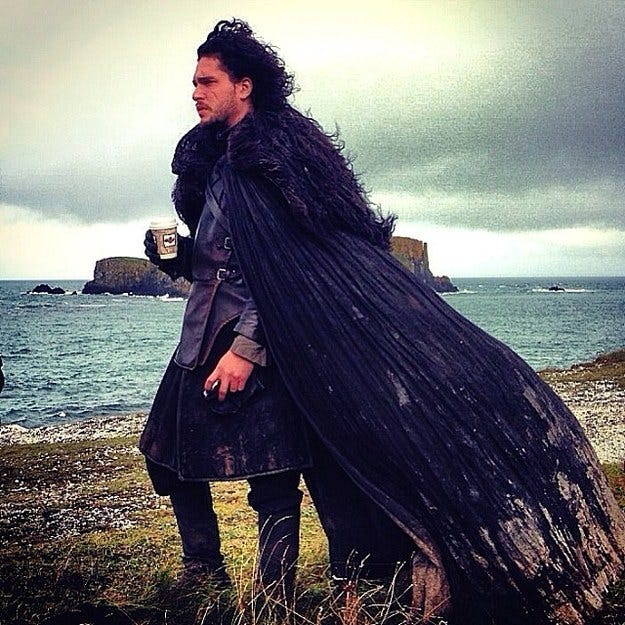 Jon Snow drinking