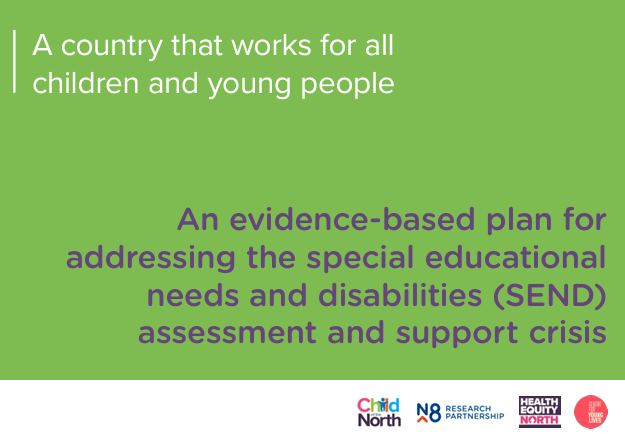 Report front page that reads ‘An evidence-based plan for addressing the special educational needs and disabilities (SEND) assessment and support crisis’