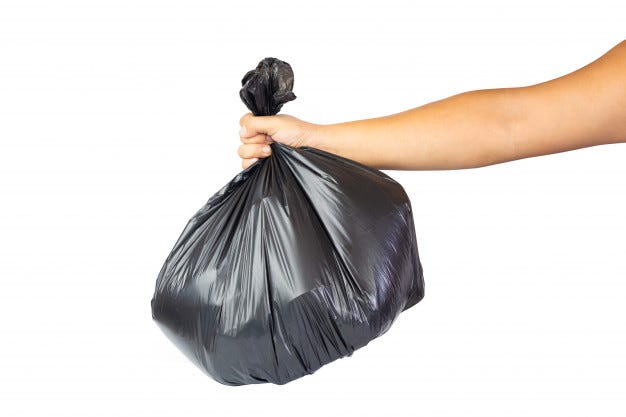Photo of a bag of garbage.