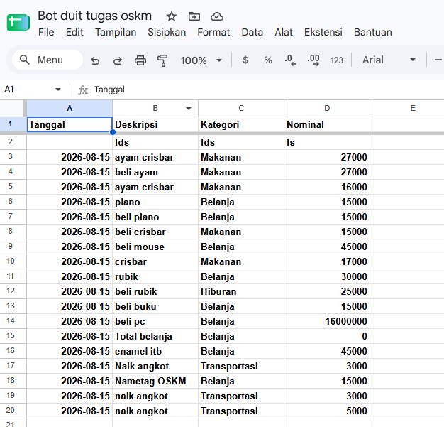 Membangun Bot Telegram Pencatat Pengeluaran Otomatis Menggunakan Make.com dan Gemini AI