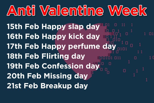 Happy Anti-Valentine Week List