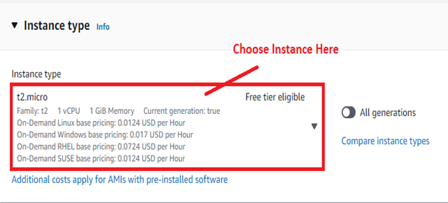 Choose the Instance type