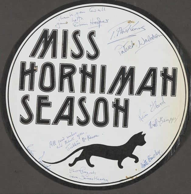 Circular promotional literature signed by the cast