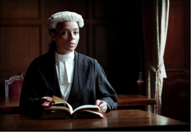 Alexandra Wilson in full barrister’s dress