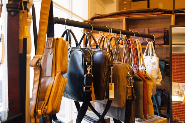 Local leather designer at Volare in Causeway Bay