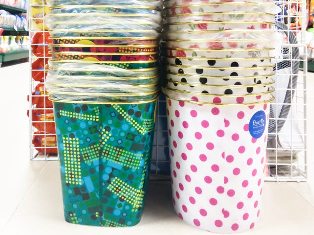 Patterned waste bins • Home good sat Living Plaza