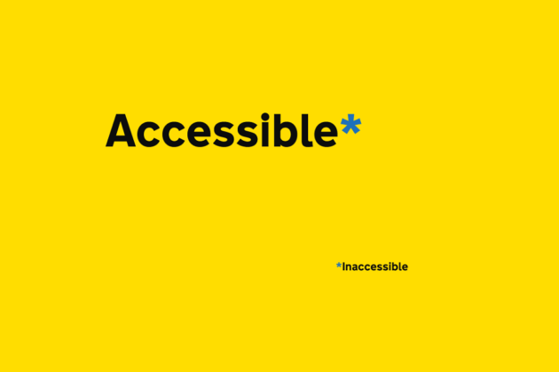 The word accessible on a bold background