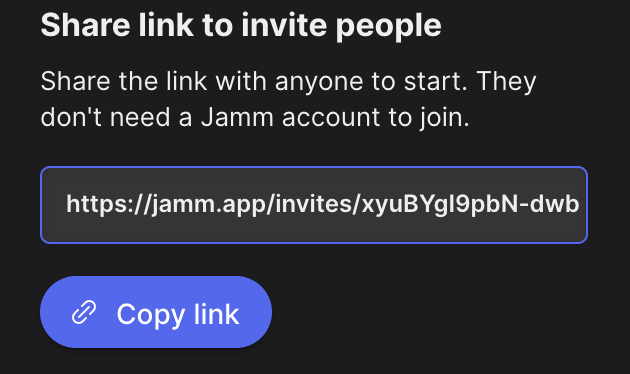 Jamm Unique Invite Link