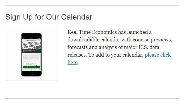 Promotion in WSJ newsletters encouraged readers to add the calendar