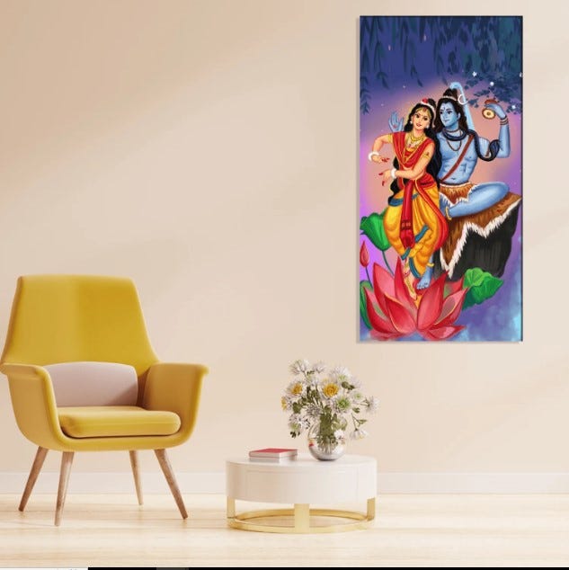 shiv parvati painting | paintings of shiva parvati
 shiva wall painting 
 shiv parvati abstract painting