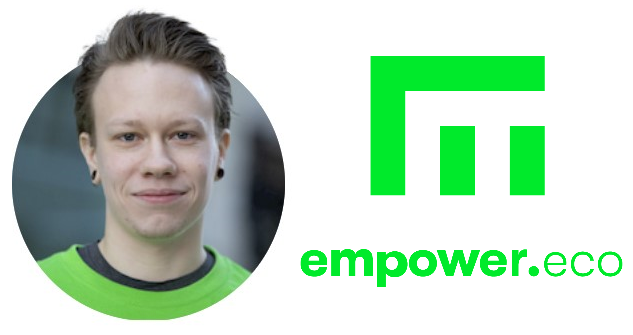 A photograph of Gjermund Gabara, co-founder and CTO of Empower, and the Empower logo