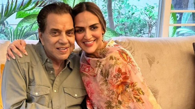 Actress Esha Deol with her father Dharmendra.