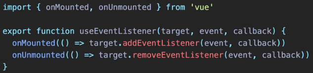useEventListener composable function