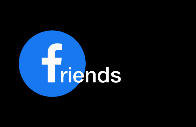 The F logo from facebook with the rest of the letters to spell out Friends