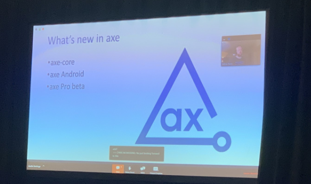 Slide stating What’s new in Axe , contents are -Axe-core , Axe Android and Axe Pro-beta