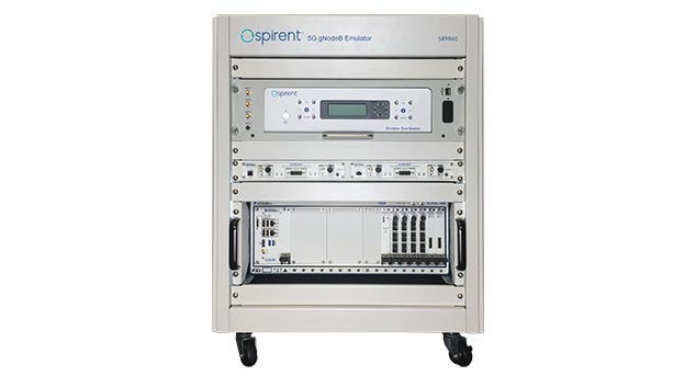Front view of Spirent’s 8100 5G Mobile Device Test System