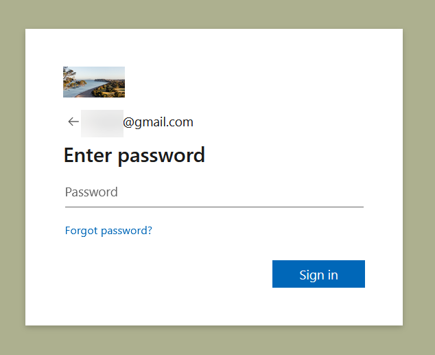 Image showing password screen