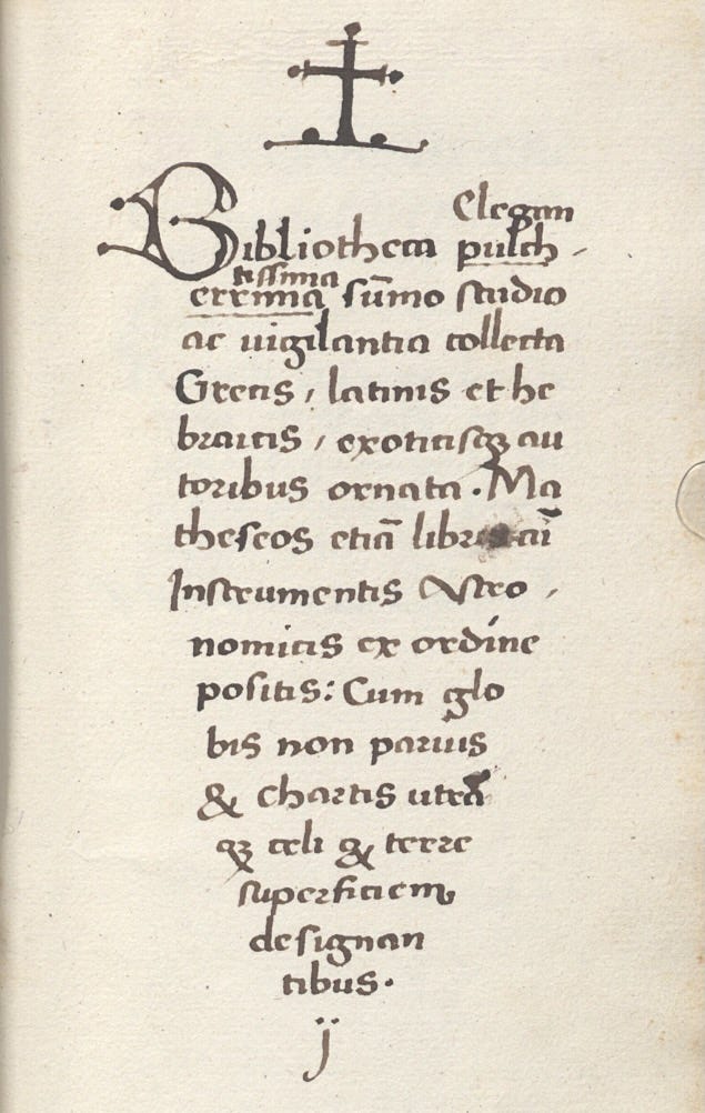 A page from Hartmann’s library index, written in Latin, identifying a foreign language section.