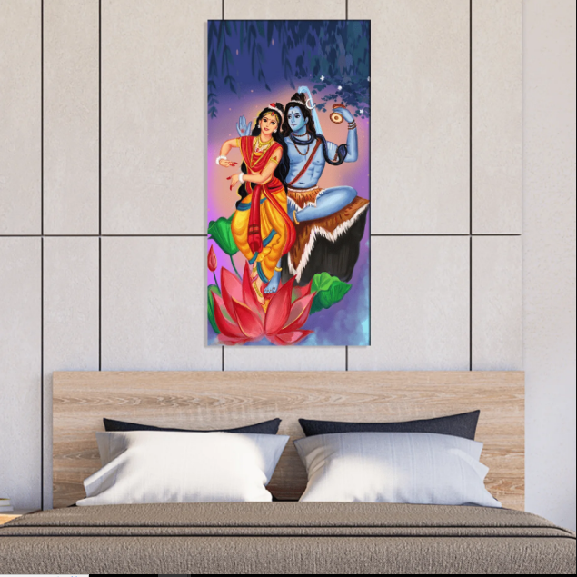 shiv parvati painting | paintings of shiva parvati
 shiva wall painting 
 shiv parvati abstract painting