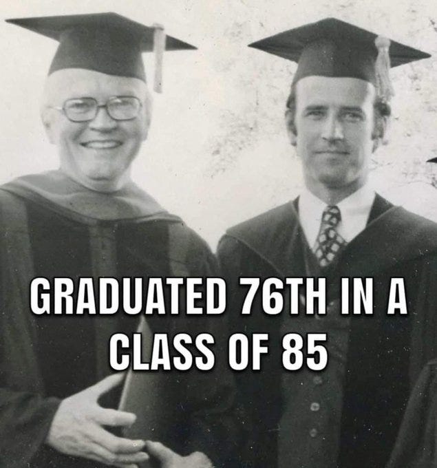 The President of the United States, Joe Biden Graduated 76th out of a Class of 85 Students